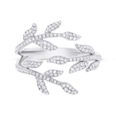 0.44ct 14k White Gold Diamond Leaf Ring